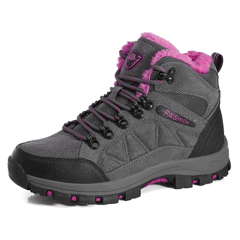 Hiking Shoes Hiking Outdoor Shoes High Top Sneakers Cowhide Fleece-lined Women's Shoes