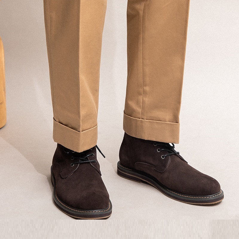 Botas altas estilo retro estilo desierto hechas a mano para hombre