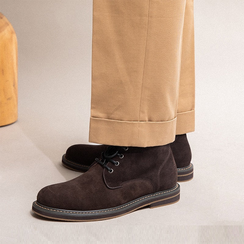 Botas altas estilo retro estilo desierto hechas a mano para hombre