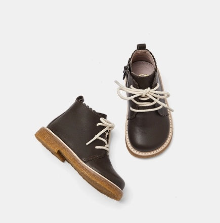 Botas Martin para niños con cordones y cremallera lateral, antideslizantes, para niñas, nuevas botas de otoño