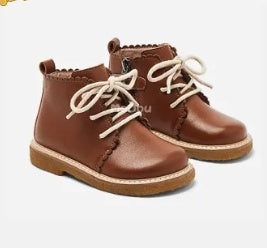 Botas Martin para niños con cordones y cremallera lateral, antideslizantes, para niñas, nuevas botas de otoño