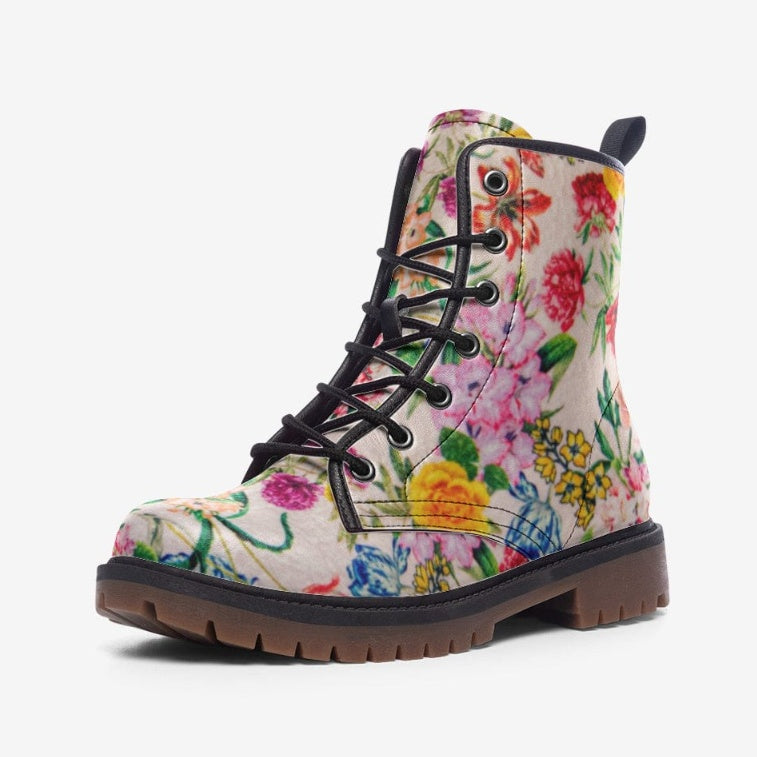 Zapatos casuales versátiles con diseño floral de PU para otoño e invierno