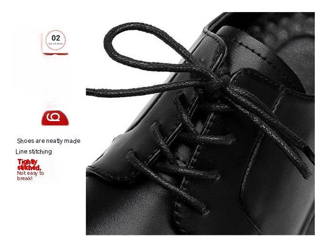 Men's Leather Shoes Business Formal Wear Big Head High-grade British Style Thick Sole Increased