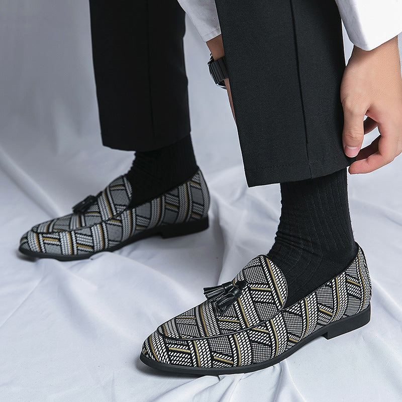 Zapatos de piel con diseño de perezoso sin cordones para hombre