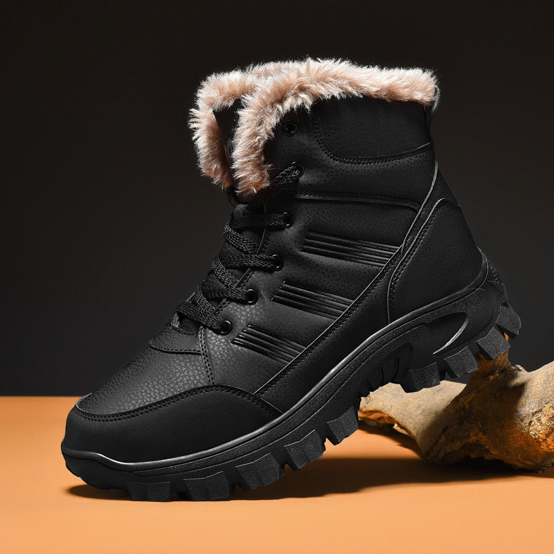 Chaussures d'hiver surdimensionnées en coton montantes avec bottes de neige en velours