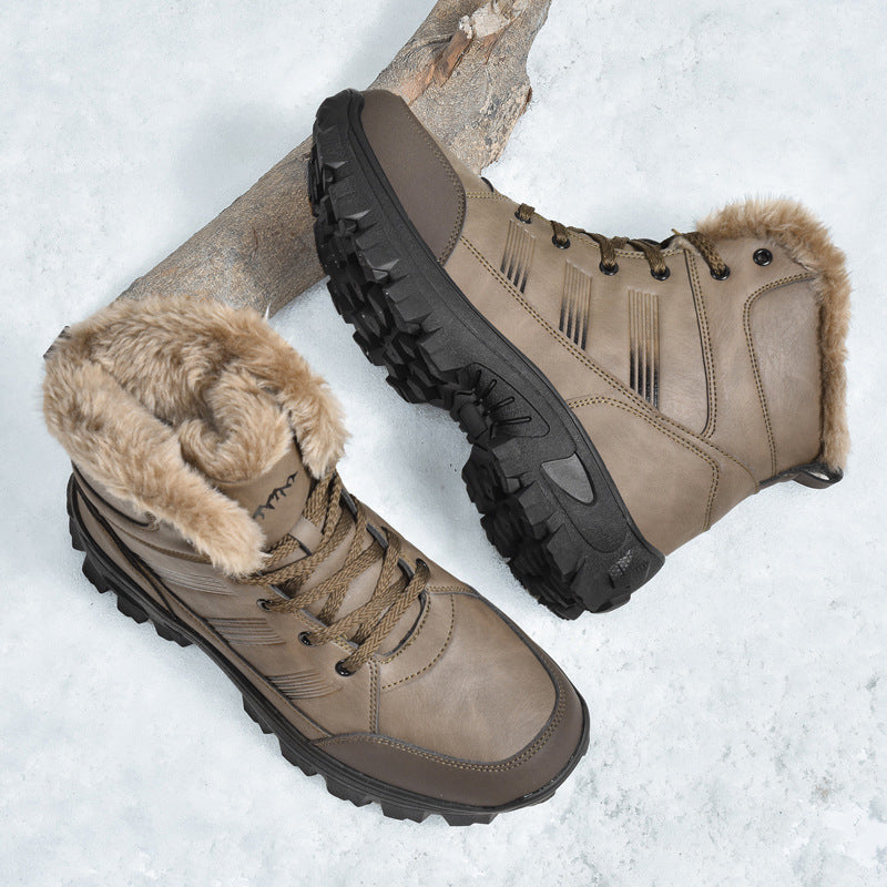 Chaussures d'hiver surdimensionnées en coton montantes avec bottes de neige en velours