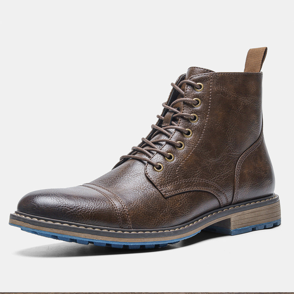 Zapatos de trabajo, botas Martin retro vintage para hombre