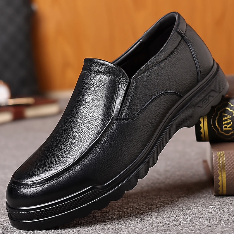 Chaussures britanniques confortables en cuir véritable pour hommes, semelles souples et décontractées