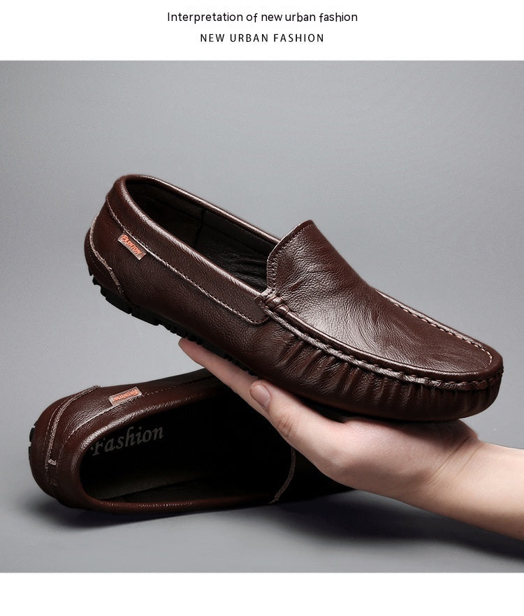 Mocasines de cuero estilo británico sin cordones