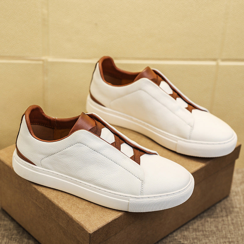 First Layer Cowhide Four Seasons Leisure Leather Shoes Korean Style