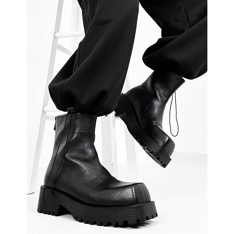 Botas Martin con plataforma y punta cuadrada de moda para hombres y mujeres