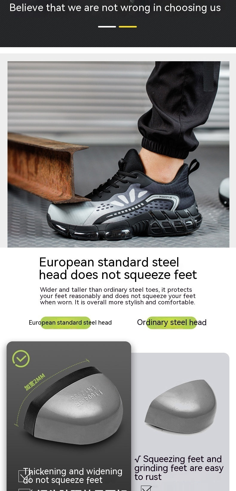 Wear-resistant Anti-smashing And Anti-penetration Thin Flyknit Breathable Shock-absorbing Work Safety Shoes