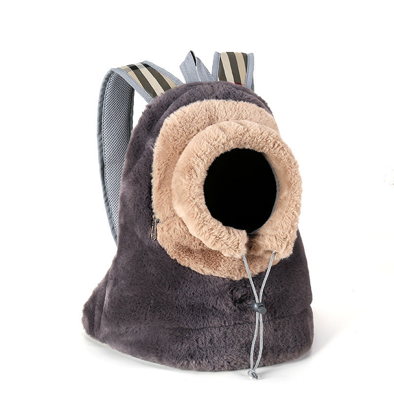 Mochila portátil de peluche para mascotas