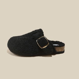 Velvet Woolen Women's Outerwear Winter Cotton Slippers Retro Platform Boken