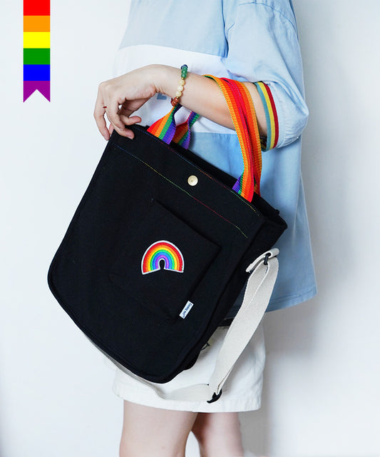 Bolso bandolera portátil en blanco y negro para parejas