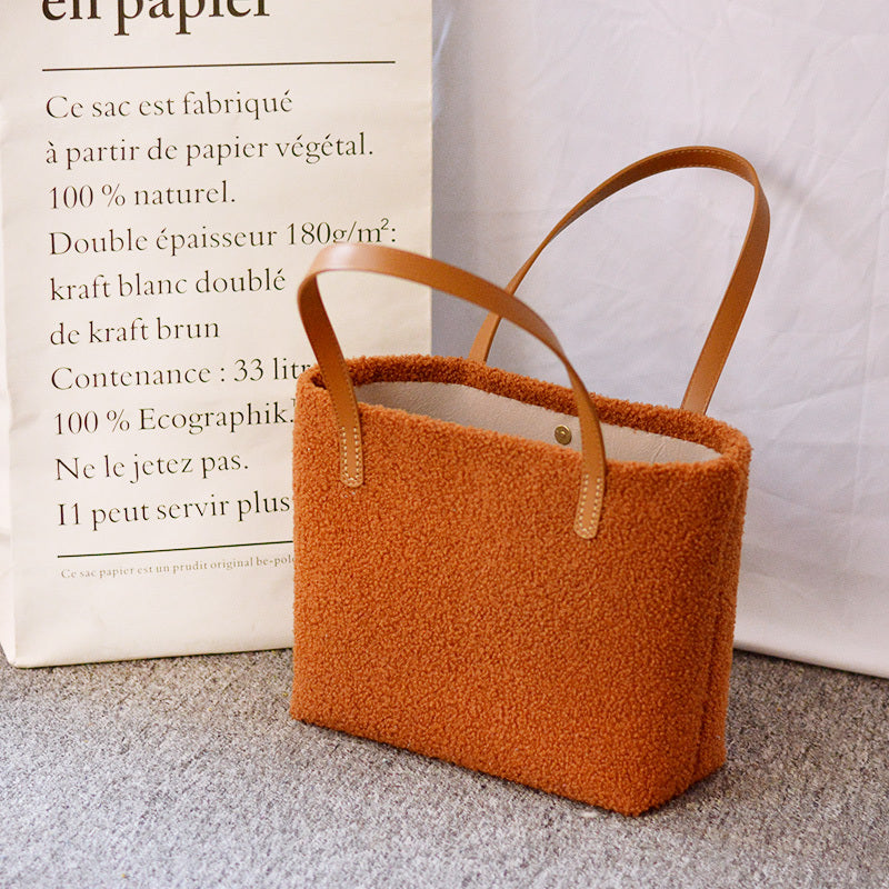 Handmade Diy Woven Creative Material Plush Hand-sewn Bag