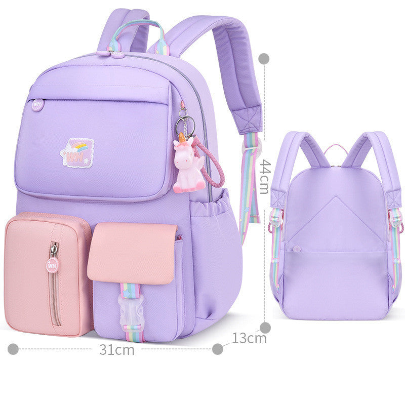 Sac à bandoulière léger pour enfants avec protection de la colonne vertébrale pour filles