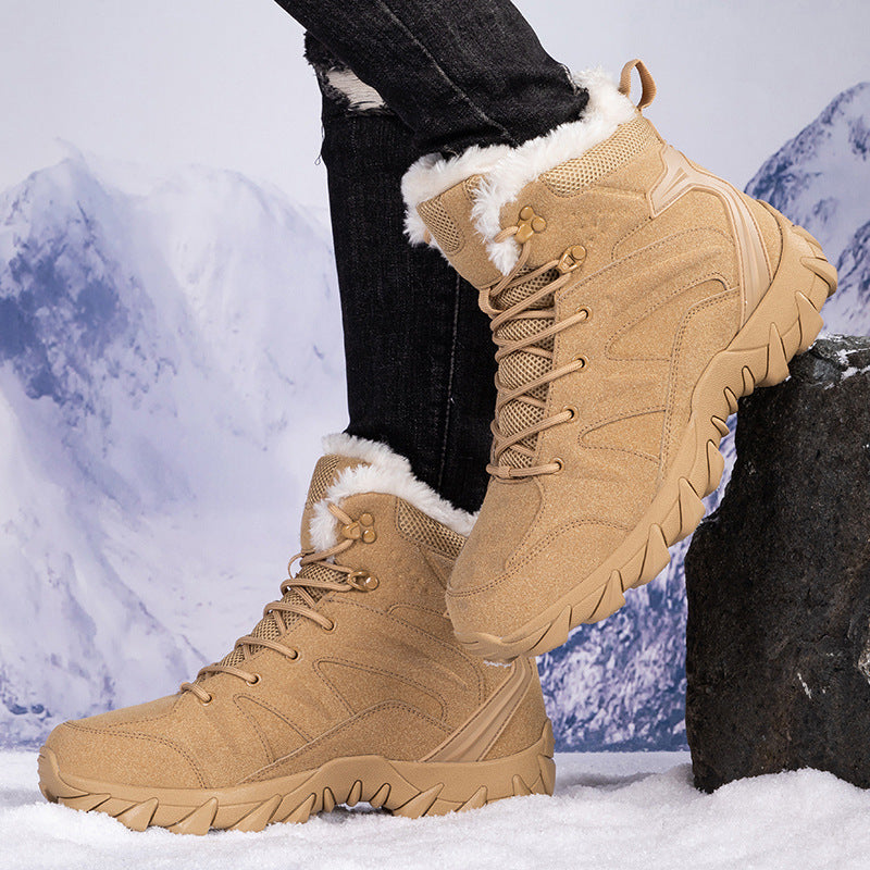 Botas de nieve para hombre con tubo medio térmico engrosado