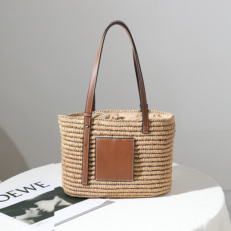 Women's Rattan Bag All-match Square Vegetable Basket