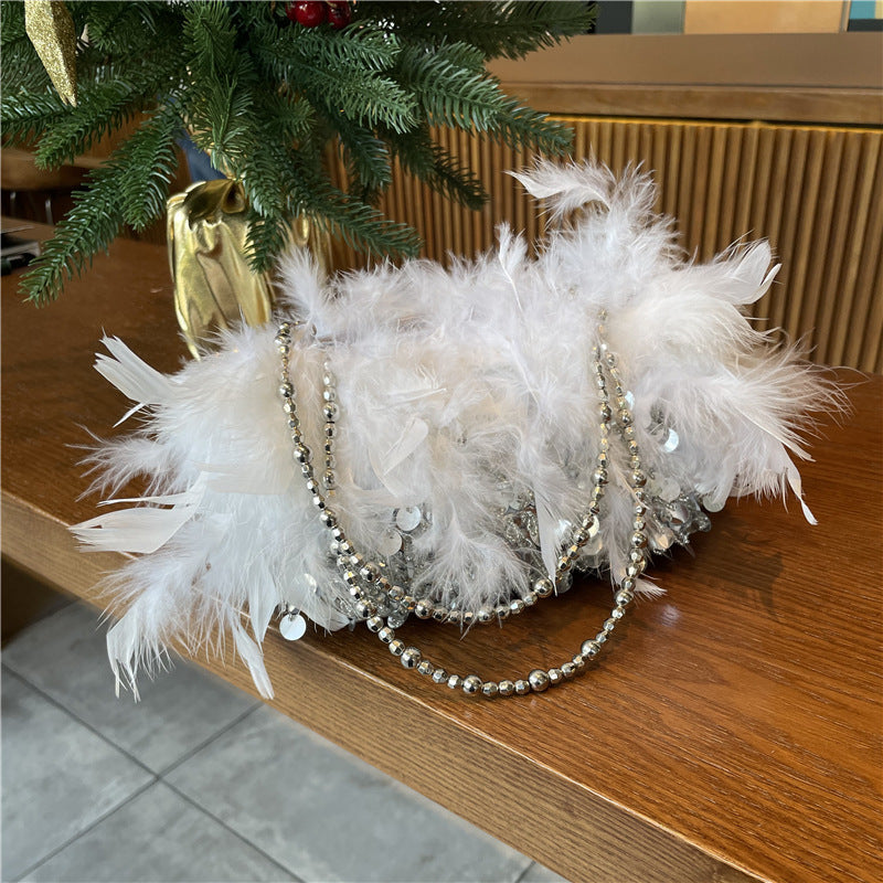 Literary Fairy Sequin Fluffy Crossbody Shoulder Bag