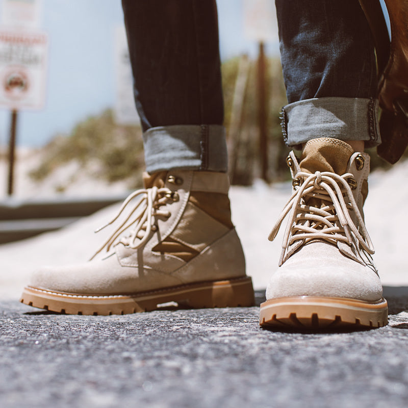 Bottes de travail mi-hautes pour hommes, style désert