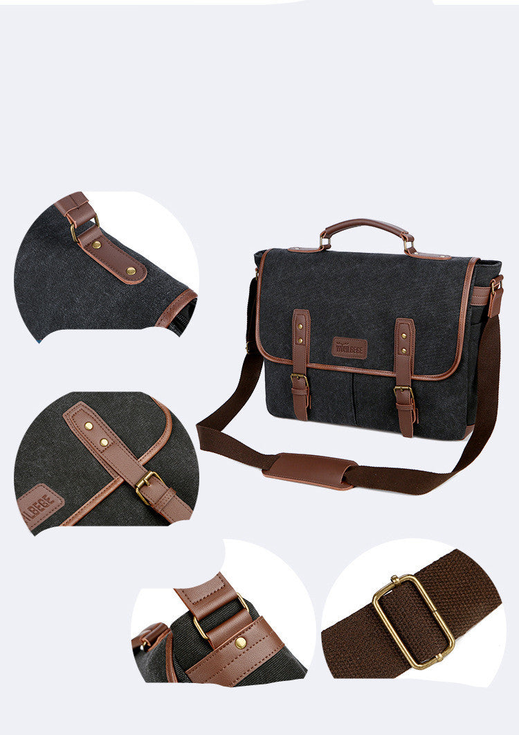 Sac messager portable de voyage en toile pour homme