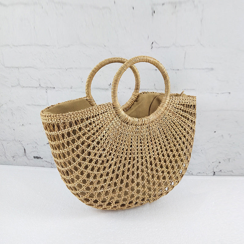 Sac de plage d'été polyvalent de style vacances en demi-cercle