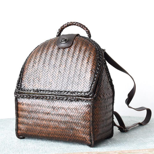 Handmade Cowhide Retro Travel Backpack Large Capacity