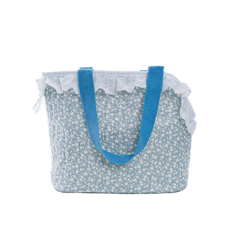 Bolsa para mascotas con taza de té azul, portátil, sencilla y portátil