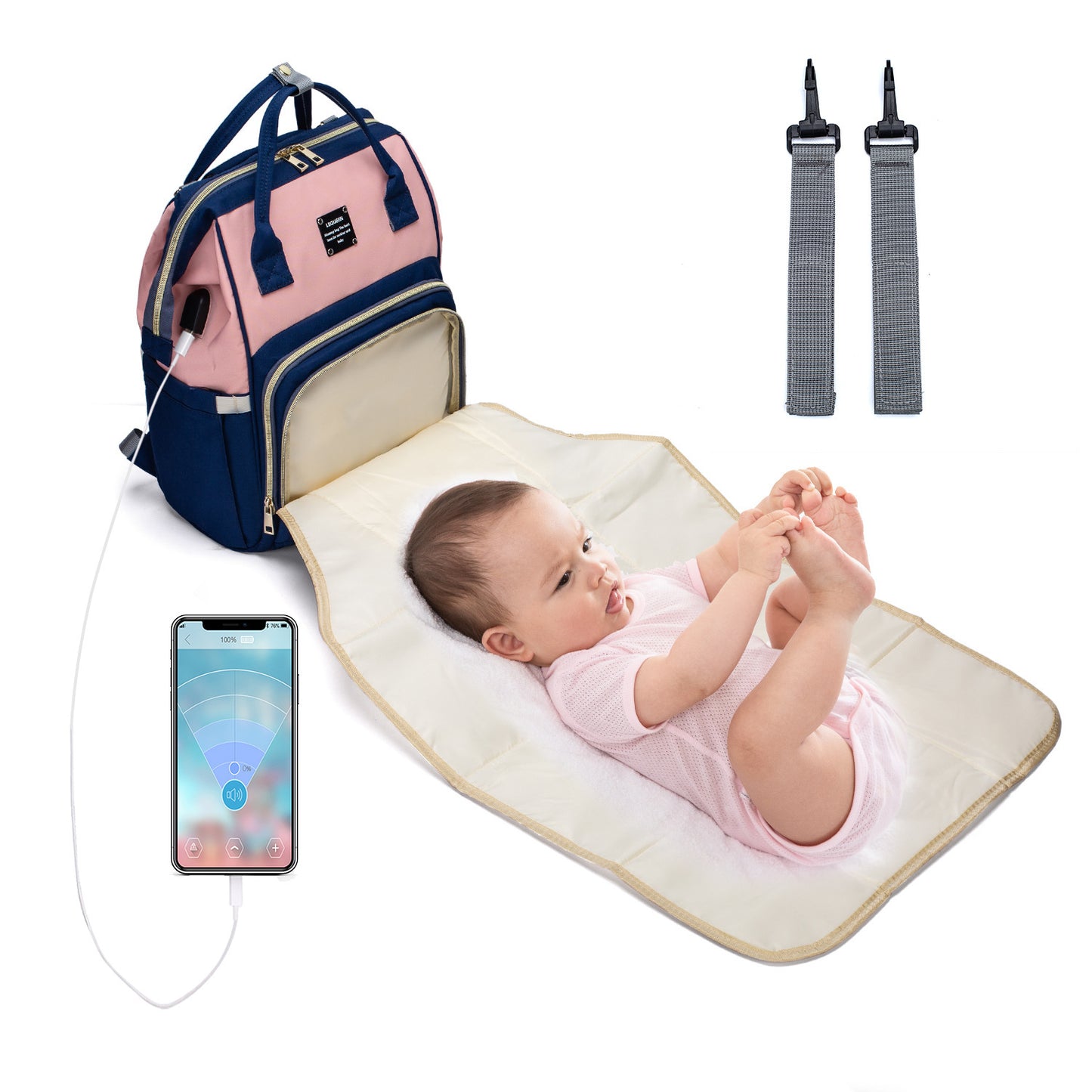 Mochila multifuncional de gran capacidad para mamá