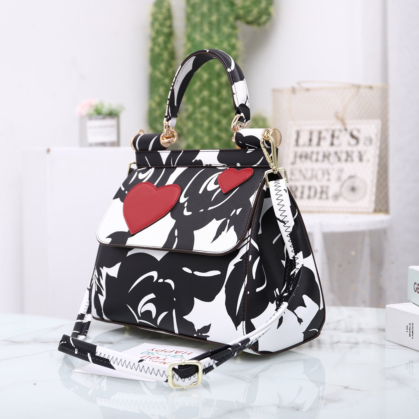 Bolso de mano con estampado de la marca DG para mujer, bolso de diseño