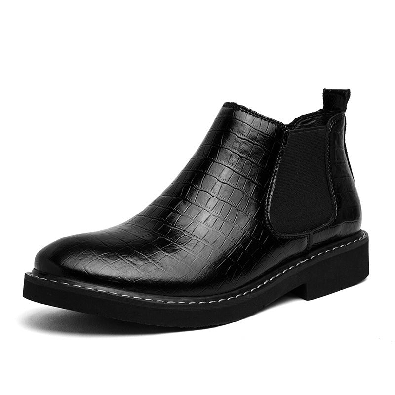 Botas altas de cuero para hombre de estilo europeo y americano