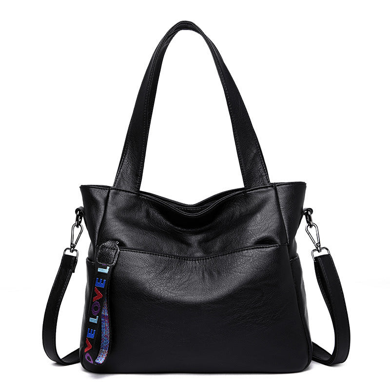 Bolso de mano de gran capacidad para mujer, de piel suave, tipo mensajero