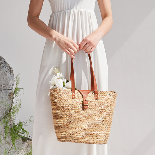 Large-capacity Woven Women's Handbag Single-shoulder Straw Bag