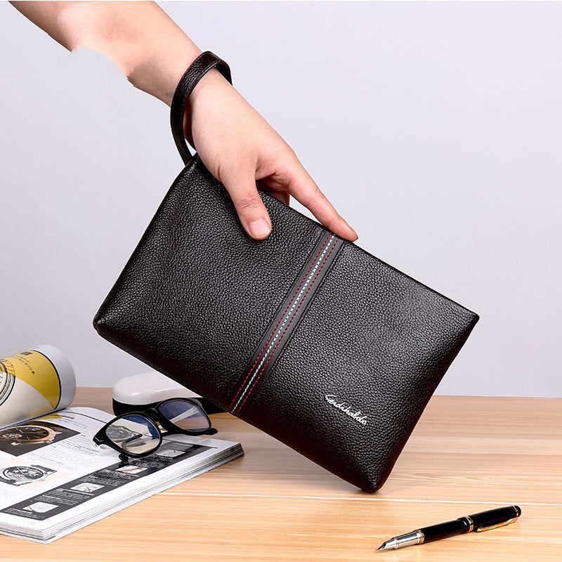 Pochette en cuir pour homme, mode, nouvelle, décontractée, grande capacité