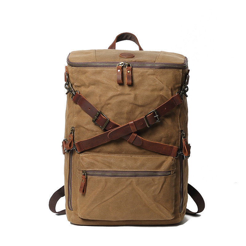 Men's Fashion Vintage Leather Canvas Laptop Bag