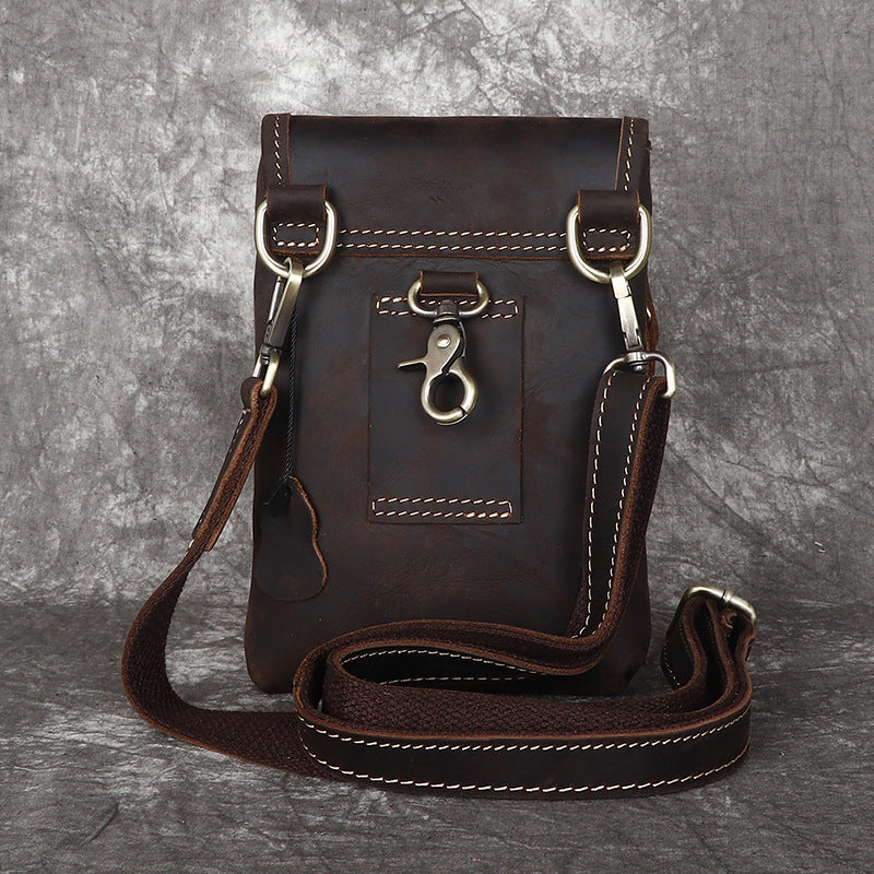 Mens Fashion Leather Shoulder Crossbody Bag