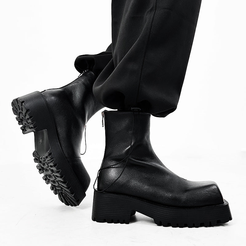 Botas Martin con plataforma y punta cuadrada de moda para hombres y mujeres