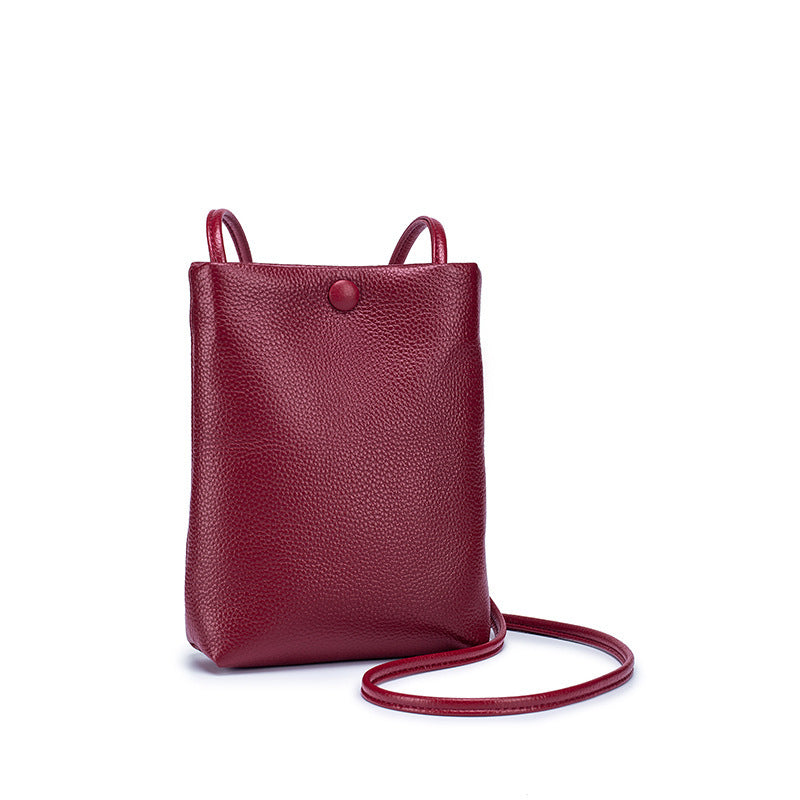 Sac à bandoulière en cuir pour femme, petit, simple et décontracté