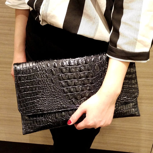 Fashion Brand Leather Ladies Large-capacity Pattern Clutch