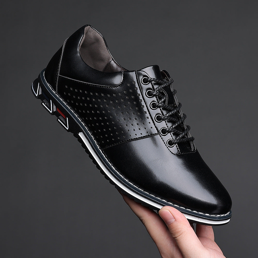 Plantilla que aumenta la altura, versátil, para hombre, nuevo estilo británico, zapatos casuales de cuero coreanos para otoño