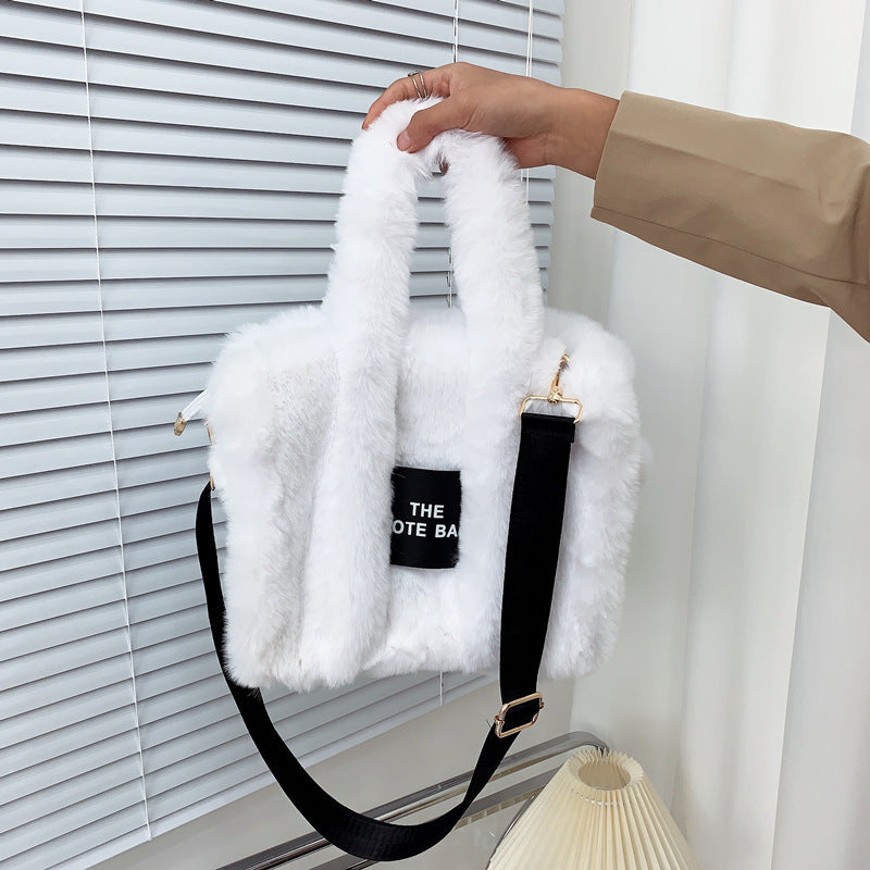 Large-capacity Shopping Commuter Faux Fur Plush Tote Bag