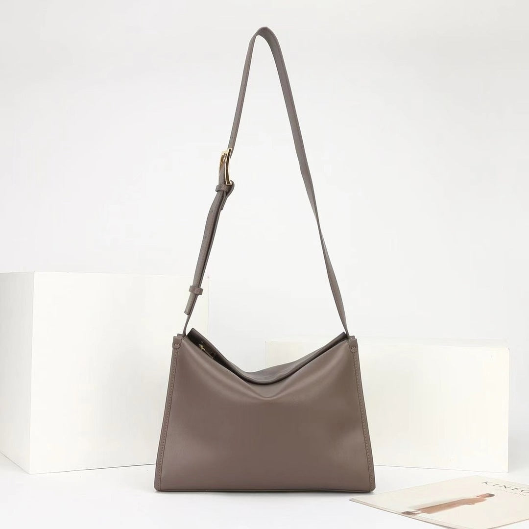 Petit sac carré pour femme à une épaule simple en cuir de vachette première couche