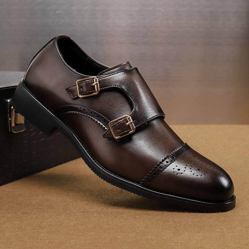 Chaussures basses en cuir pour hommes, style britannique, tendance, tenue de soirée, décontractée