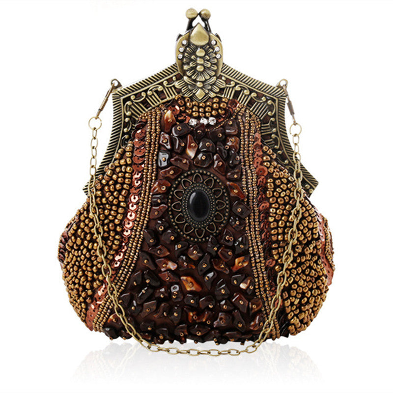 Women's Vintage Heavy Beaded Evening Bag