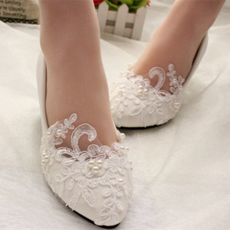 Chaussures de mariage plates simples à la mode pour femmes