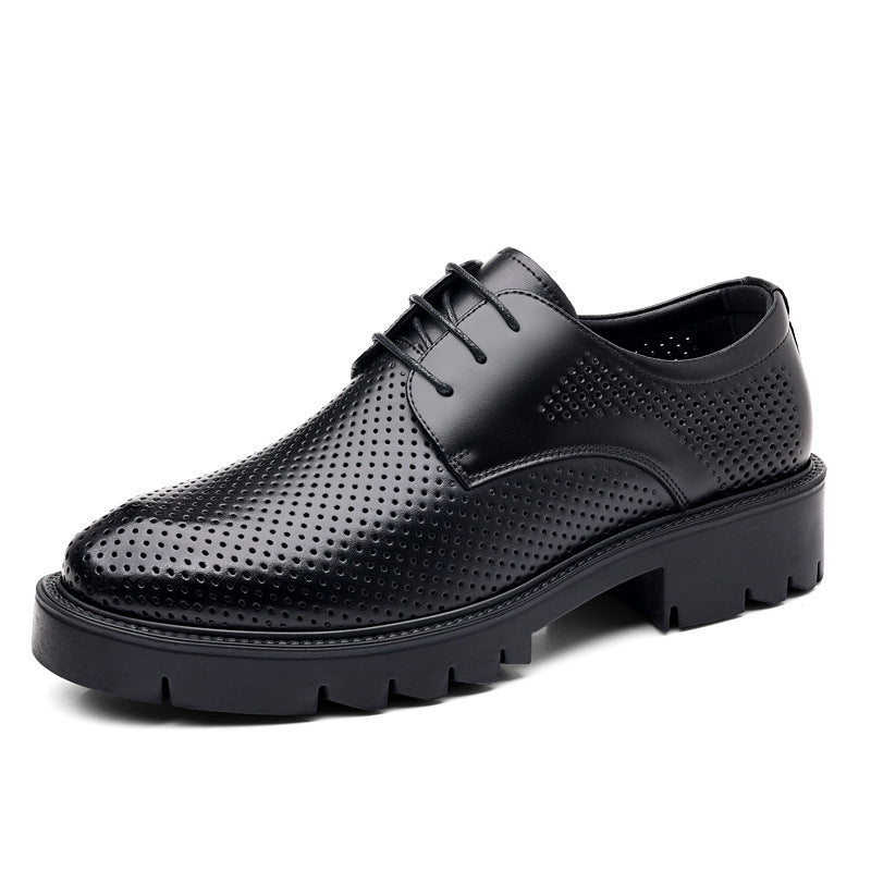 Chaussures en cuir de vachette respirantes pour hommes augmentant la taille