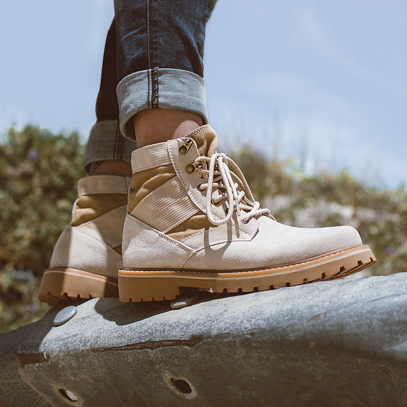 Bottes de travail mi-hautes pour hommes, style désert