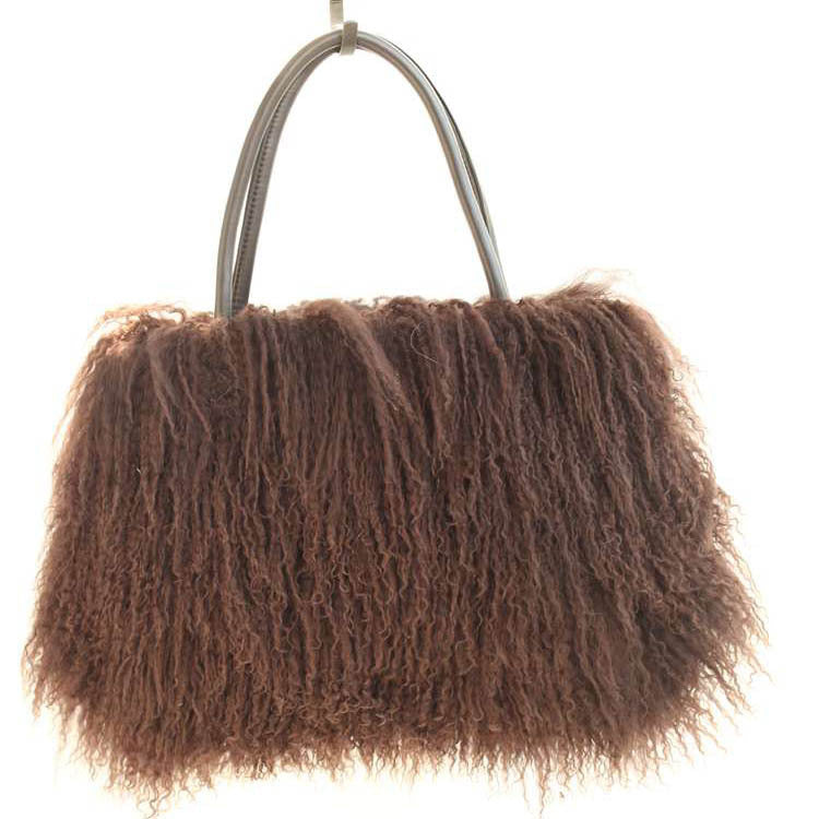 Bolso de hombro de lana de playa australiana con pelo auténtico de Haining