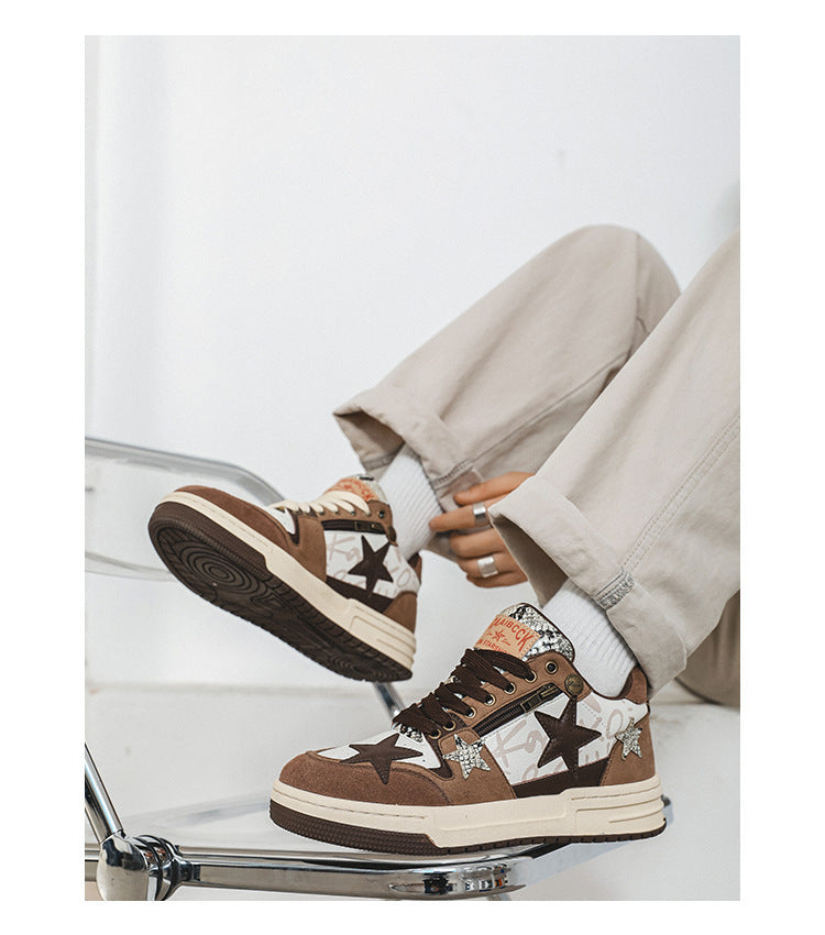 Chaussures rétro au design minoritaire Brown Star